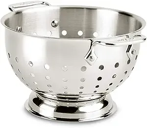 All-Clad 5605C Stainless Steel Dishwasher Safe Colander Kitchen Accessories, 5-Quart, Silver