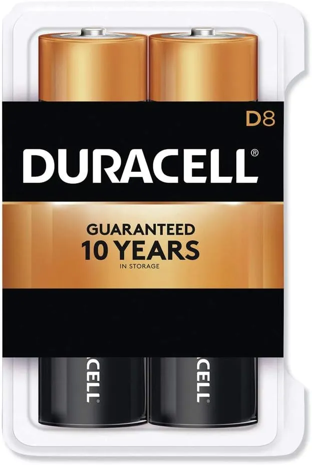 D Duracell Coppertop Alkaline Batteries