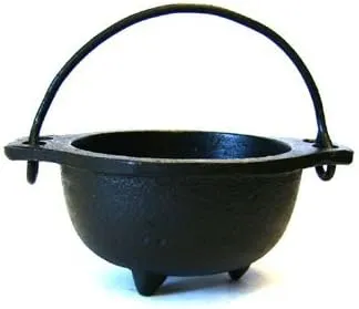 Cast Iron Cauldron w/Handle, Ideal for Smudging, Incense Burning, Ritual Purpose