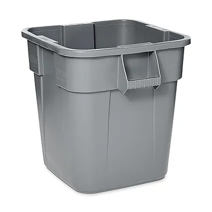 Rubbermaid Commercial Products BRUTE Square Bin Storage Container without Lid, 28-Gallon, Gray (FG352600GRAY)