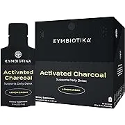 CYMBIOTIKA Activated Charcoal Liquid Supplement - Gut Health & Detox Support, Vegan - 26 Pouches