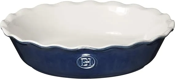 Emile Henry Round Modern Classics Ceramic 1.7 Quart Pie Dish Pan 9 in - Twilight