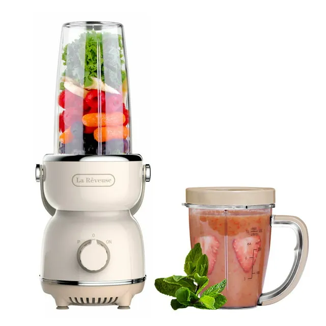 La Reveuse Personal Size Bullet Blender 300 Watts for Shakes Smoothies with 17 oz Cup / 10 oz Mug