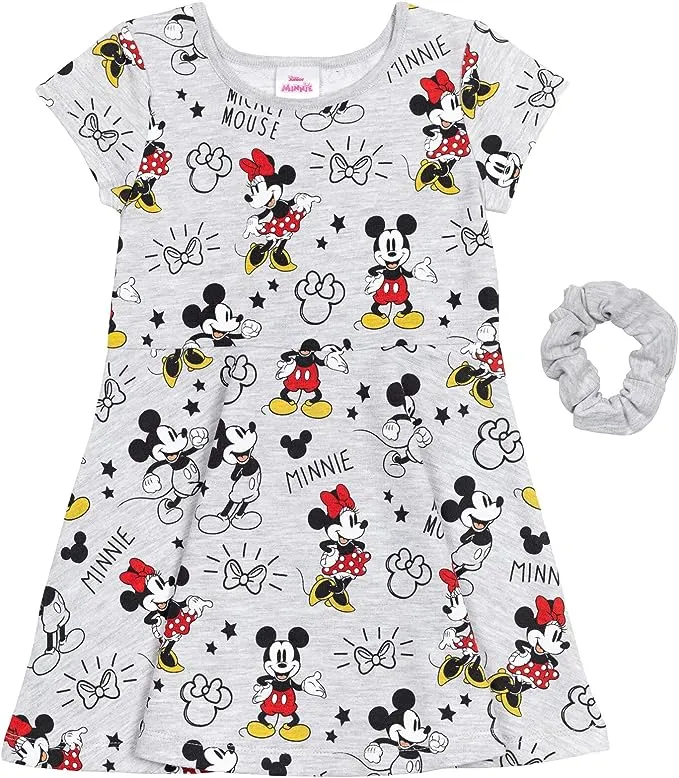 Disney Mickey Mouse Minnie Mouse Skater Dress and Scrunchie Infant to Big Kid