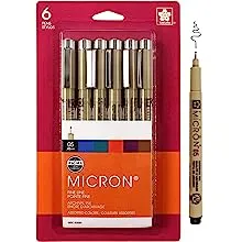 Pigma Micron Pen Set Size 05 6 Colors