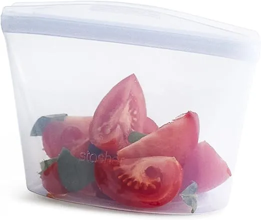 Reusable Silicone Storage Bag - Microwave &amp; Dishwasher Safe Container