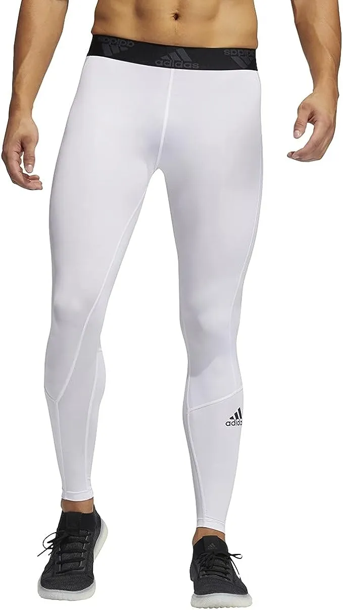 Adidas Men's Techfit Long Tights, Large, White