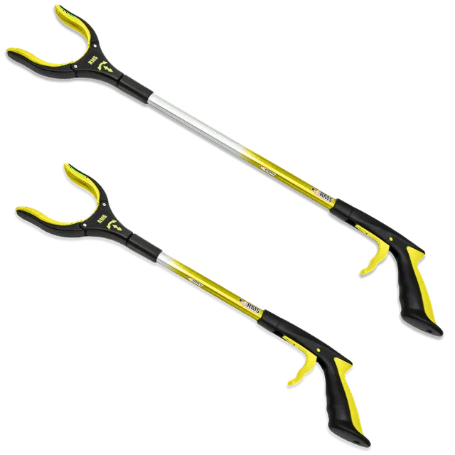 2-Pack 32 Inch and 19 Inch Grabber Reacher with Rotating Jaw - Mobility Aid Reaching Assist Tool