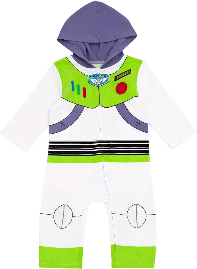 Disney Pixar Toy Story Buzz Lightyear Toddler Boys Zip Up Cosplay Coverall Green 2T