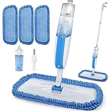 Spray Mop for Floor Cleaning - SEVENMAX Microfiber Floor Mop with 550ML Refillable Bottle 3 Washable Pads Kitchen Dry Wet Flat Dust Mop for Cleaning Hardwood Laminate Wood Ceramic Marble Tile Floors