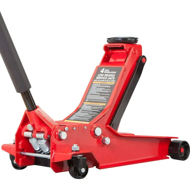 Big Red Torin 4 Ton Low Profile Floor Jack with Dual Piston Quick Lift Pump Car Jack, Red,W84007R