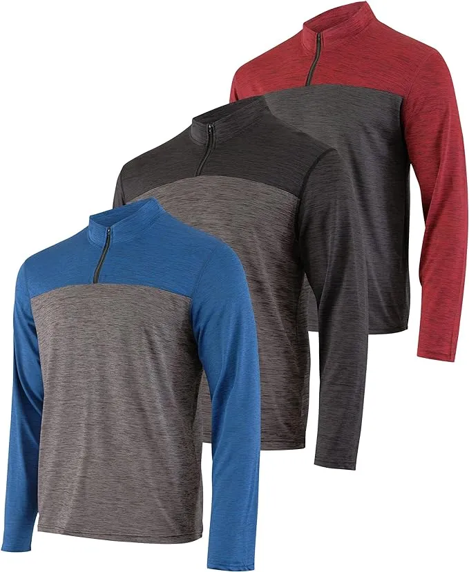 Real Essentials Men's Active Dry-Fit Quarter Zip Pullover