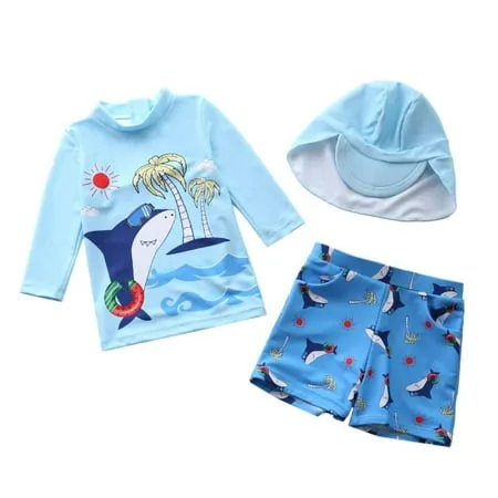 HUAANIUE Baby Toddler Boy Swimsuit Rashguard Set Swimwear UPF 50+