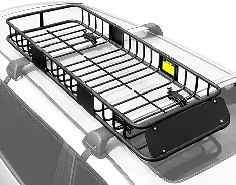 XCAR 64"x22" Car Skinny Roof Rack Cargo Carrier Rooftop Basket Luggage for Traveling Black