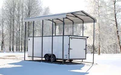 14 ft. W x 20 ft. D x 14 ft. H Galvanized Steel Eggshell Finish RV Carport