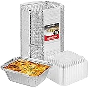 Stock Your Home 1 Lb Small Aluminum Pans with Lids (50 Pack) Foil Pans + Clear Plastic Lids, Disposable Cookware, Takeout Trays with Lids - To Go Disposable Food Containers for Restaurants & Catering