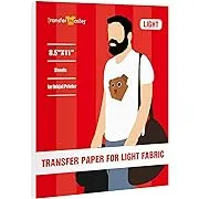 Iron on Heat Transfer Paper for White and Light Fabric, 8.5x11 T-Shirt Transfer Paper for Inkjet Printer, Pack of 10 Sheets