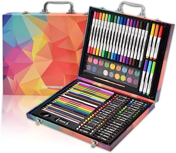 Darnassus 132-Piece Art Set, Deluxe Professional Color Set, Art Kit for Kids and Adult, With Compact Portable Case