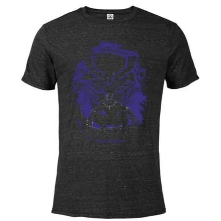 Marvel Black Panther King T Challa Forest Mask - Short Sleeve Blended T-Shirt for Adults - Customized-Black Snow Heather