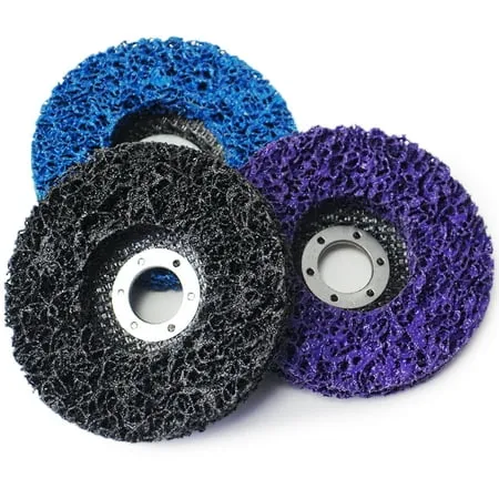 Ur-Excellent 4-1/2" x7/8'' Stripping Discs Rust Remover Wheel Remove Paint and Oxidation Poly Strip Wheel Disc Abrasive Angle Grinding Wheel - 3 Pack(Purple/Blue/Black)