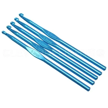 10 Pack - CleverDelights Size J (Size 10) Aluminum Crochet Hooks - 6" Length - 6mm Diameter - Knitting10 Pack - CleverDelights Size J (Size 10) Aluminum Crochet Hooks - 6" Length - 6mm Diameter - Knitting