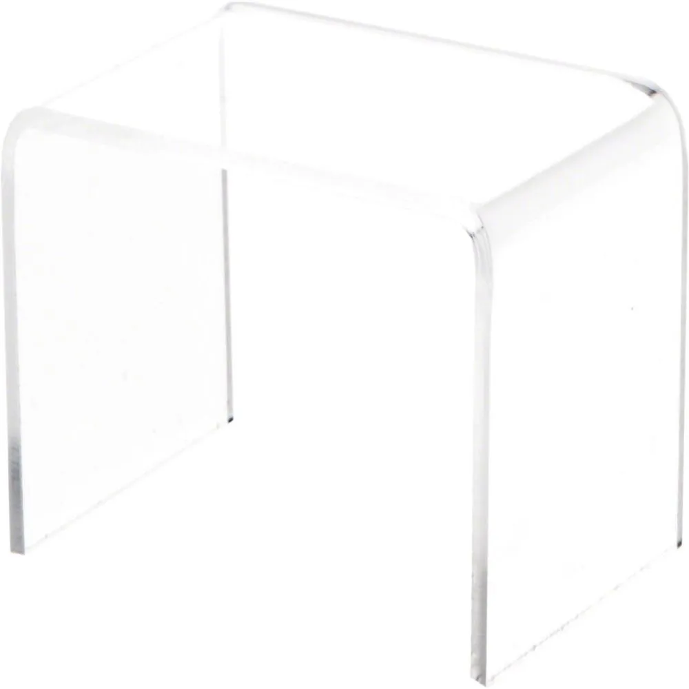 Plymor Clear Acrylic Rectangular Display Riser, 2 inch Height x 3 inch Width x 2 inch Depth (1/8 inch thick) (3 Pack)