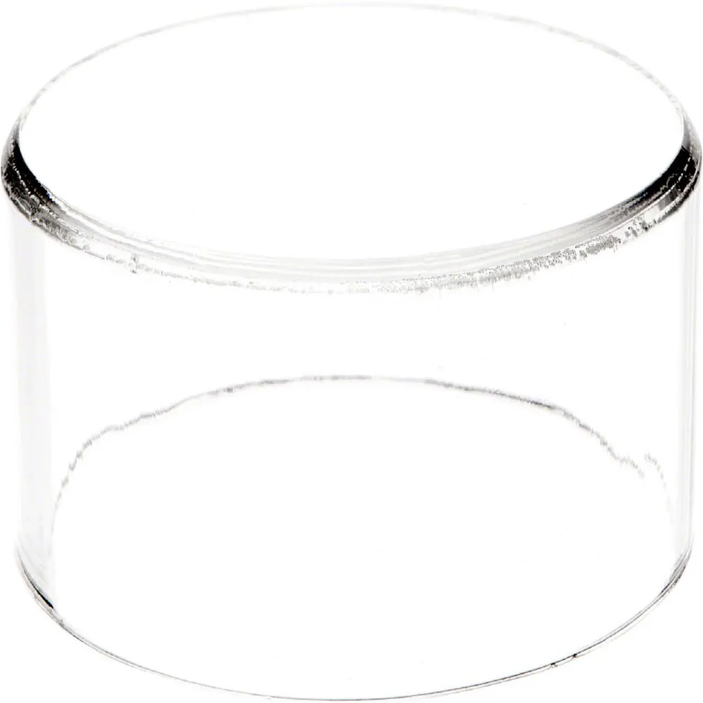 Plymor Clear Acrylic Round Cylinder Display Riser, 2 inches (Height) x 4 inches (Depth)