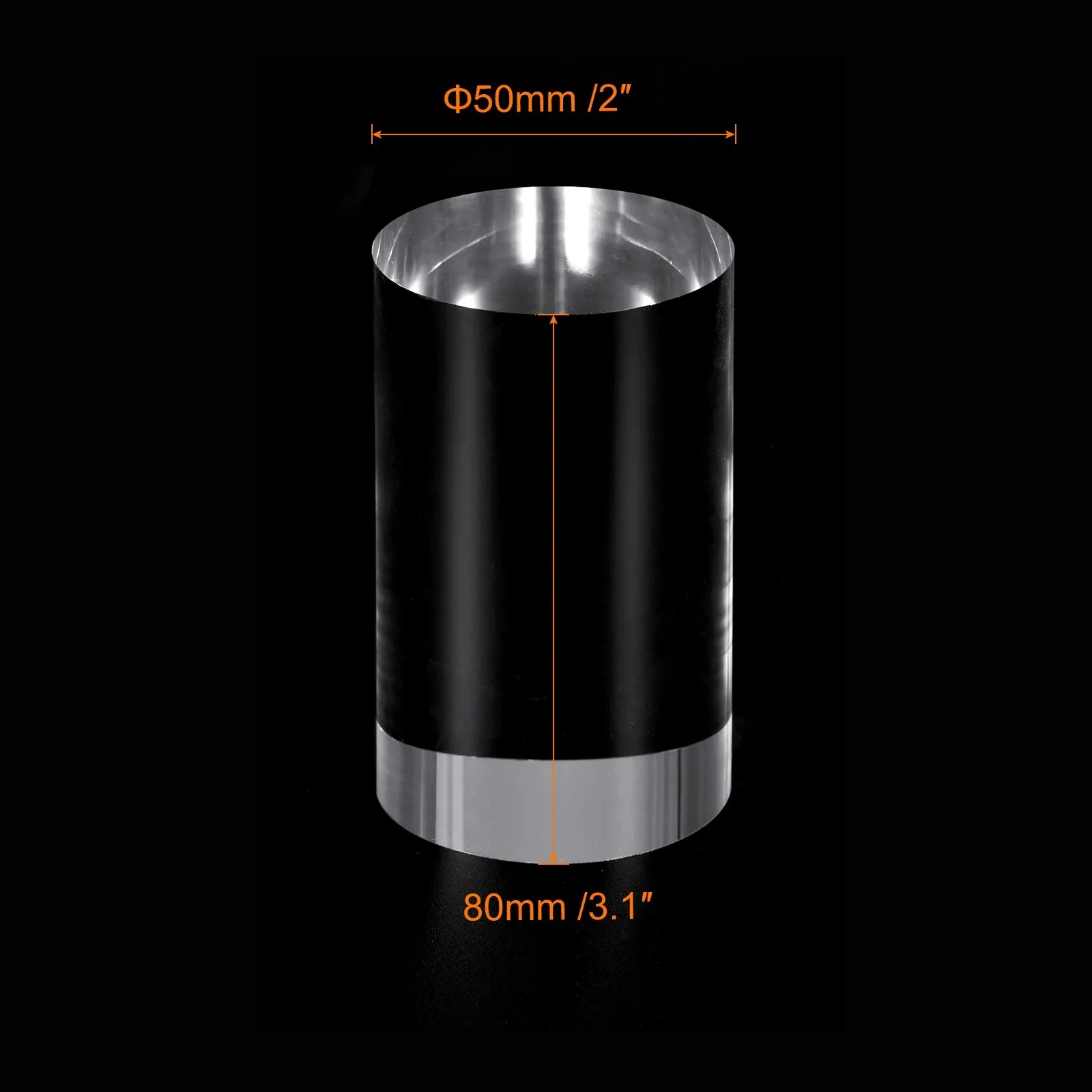 Clear Acrylic Solid Cylinder Round Display Riser, 3.1 Inches x 2 Inches