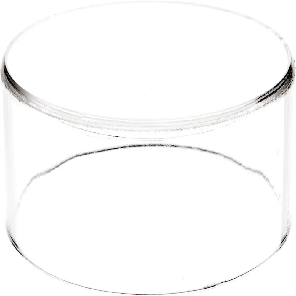 Plymor Clear Acrylic Round Cylinder Display Riser, 2 inches (Height) x 5 inches (Depth)