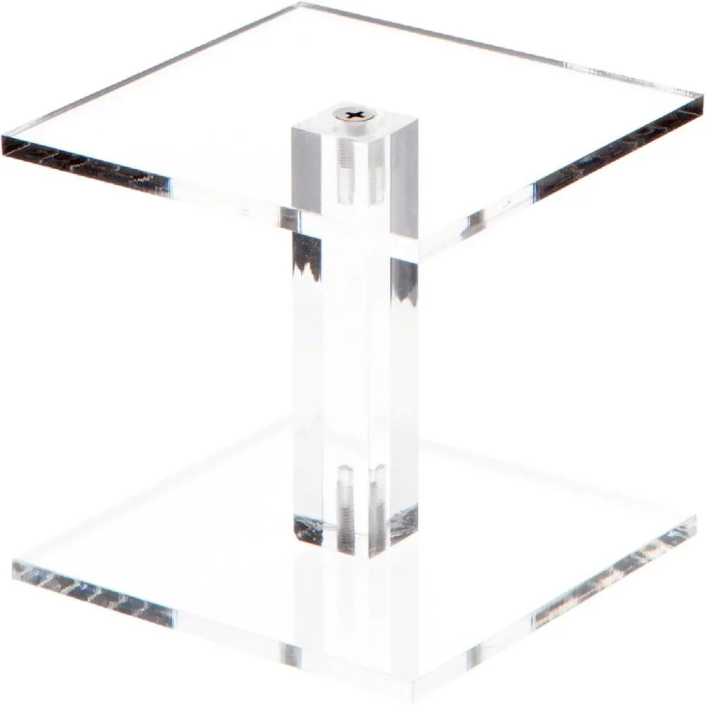 Plymor Clear Acrylic Square Barbell Pedestal Display Riser 4.5 inches (Height) x 4 inches (Width) x 4 inches (Depth) (1/4 inches thick)