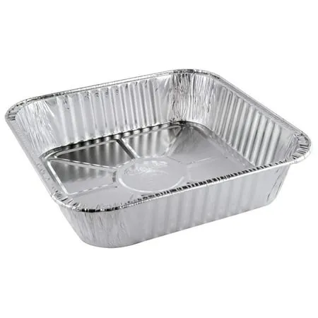 8" Square Disposable Aluminum Cake Pans - Foil Pans perfect for baking cakes, roasting, homemade breads | 8 x 8 x 2 in (10 count)