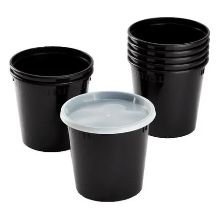 Karat 8-32 oz Black PP Injection Molded Round Deli Containers with Lids (Black, 24oz)