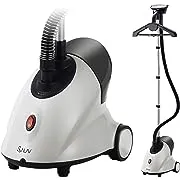 SALAV GS18-DJ Standing Garment Steamer with Roll Wheels for Easy Movement, 1.8L Water Tank for 1 Hour Continuous Steaming, Adjustable Pole for Storage, 1500 watts (Clothes Steamer Only, White)