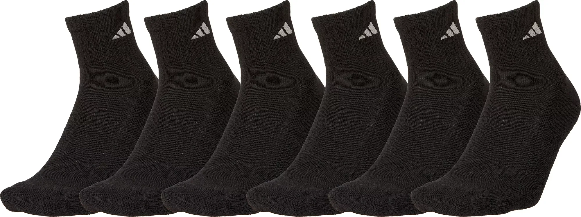 adidas Men's Athletic Cushioned Quarter Socks (with Arch Compression for a Secure Fit (6-Pair)