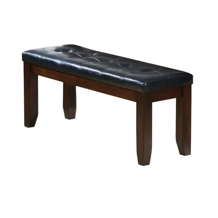 ACME Urbana Bench, Black PU &amp; Cherry