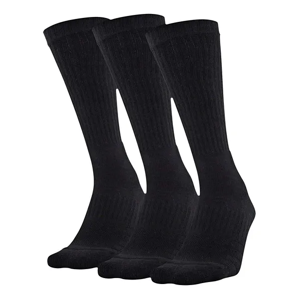 Adult Under Armour Training Cotton 3 Pack Crew Socks XLarge Black