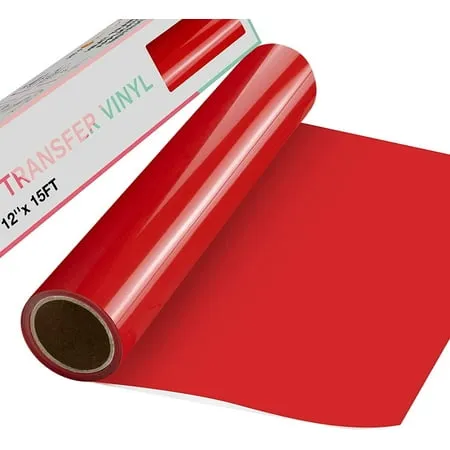 HTVRONT 12 x 15FT Heat Transfer Vinyl Red HTV Roll Iron on T-Shirts Clothing and Textiles for Cricut