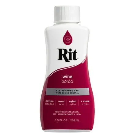 Rit All-Purpose Liquid Dye, Wine 8 Fl Oz, freeship