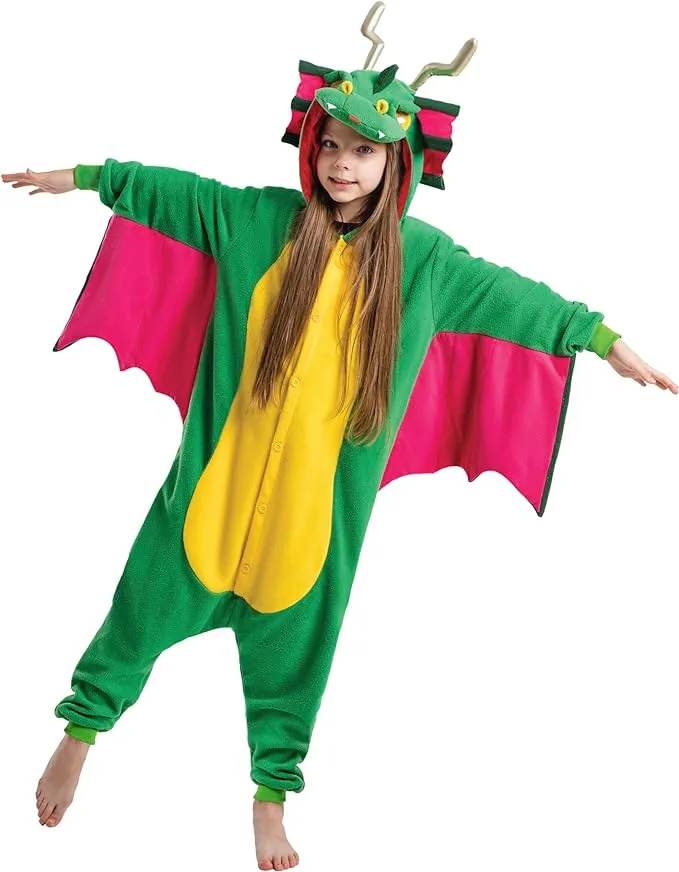 Spooktacular Creations Unisex Child Pajama Plush jumpsuit One Piece Dragon Animal Costume