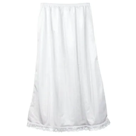 I.C. Collections Big Girls White Nylon Half Slip - Tea Length, 7-14