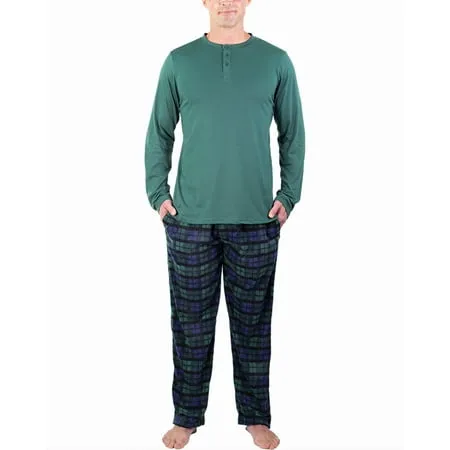 DG Hill Mens Pajama Pants - Pajamas for Men Fleece Pyjamas Bottoms Cotton T Shirt - Pajamas Set Flannel PJ Pants Sleepwear