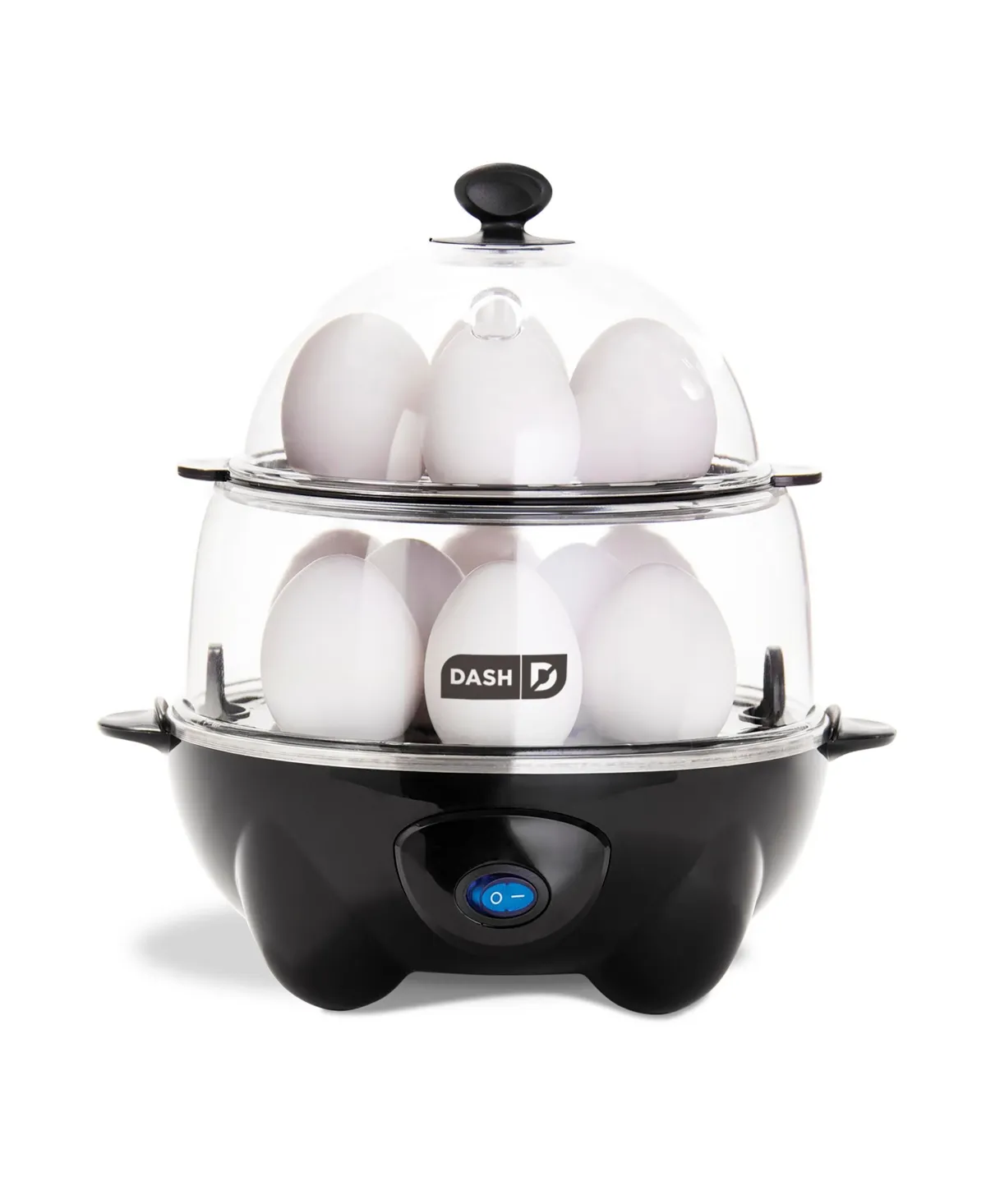 DASH Deluxe Rapid Egg Cooker for Hard Boiled, Poached, Scrambled Eggs, Omelets, Steamed Vegetables, Dumplings & More, 12 capacity, with Auto Shut Off Feature - Red