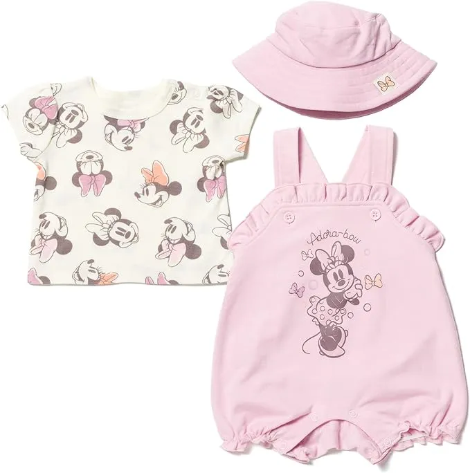 Disney Minnie Mouse Newborn Baby Girls 3 Piece Outfit Set