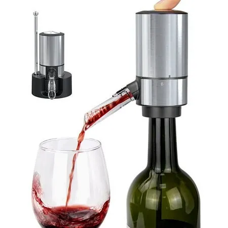 Electric Wine Aerator, Wine Decanter Pump Dispenser Gifts Set,Automatic Wine Aerator Pourer Spout. Wine Dispenser Pump Wine Accessories, Wine Gifts for Women Wine Lovers Black…