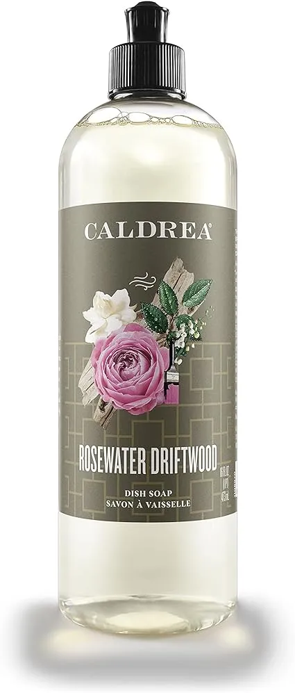 Caldrea Dish Soap, Biodegradable Dishwashing Liquid made with Soap Bark and Aloe Vera, Ginger Pomelo Scent, 16 oz