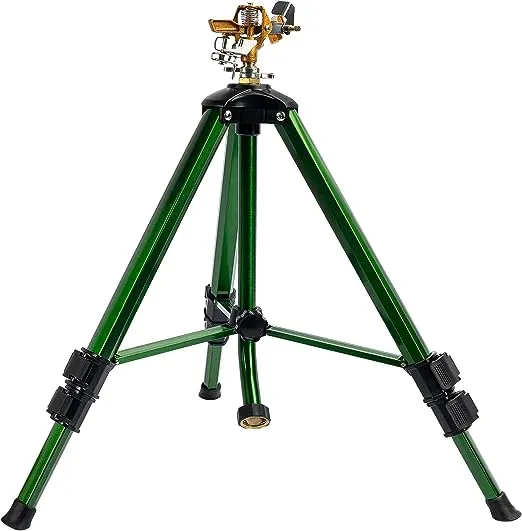  Impact Sprinkler on Tripod Base, Heavy Duty Brass Sprinklers for Yard Lawn 1