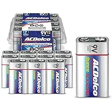 Acdelco 8-Count 9 Volt Batteries, Maximum Power Super Alkaline Battery