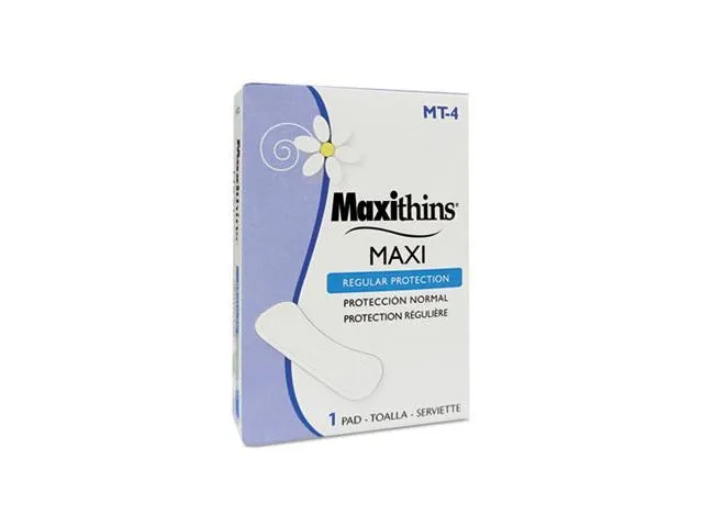 HOSPECO MT4 Maxithins Vended Sanitary Napkins #4 (Case of 250 Individually Boxed Napkins) - GID-HOSMT-4, White, 15" x 11" x 8"