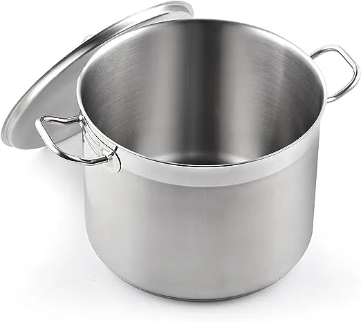 Cooks Standard Dutch Oven Casserole with Lid, 9 Quart Professional Stainless Steel Stockpots, Silver