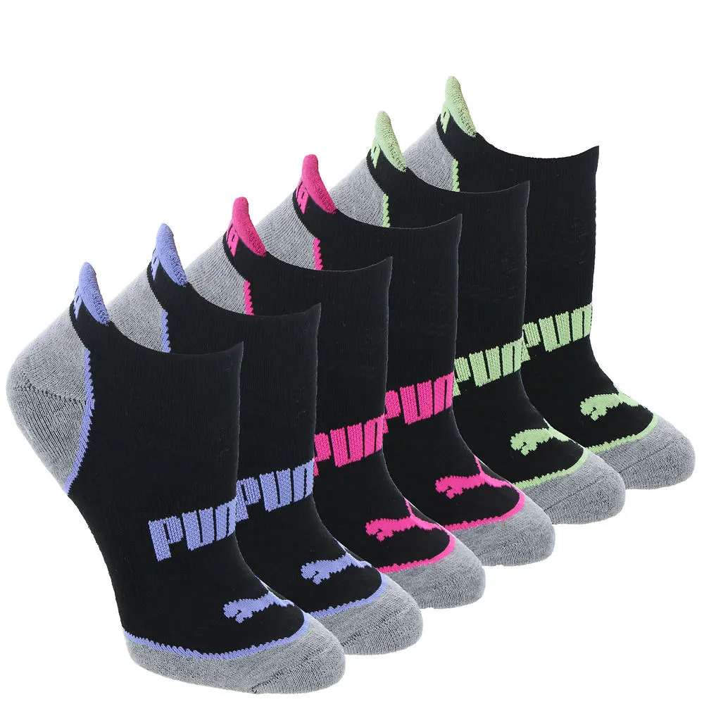 PUMA Women's P119625 Half Terry Low Cut 6-Pack Socks White Socks One Size